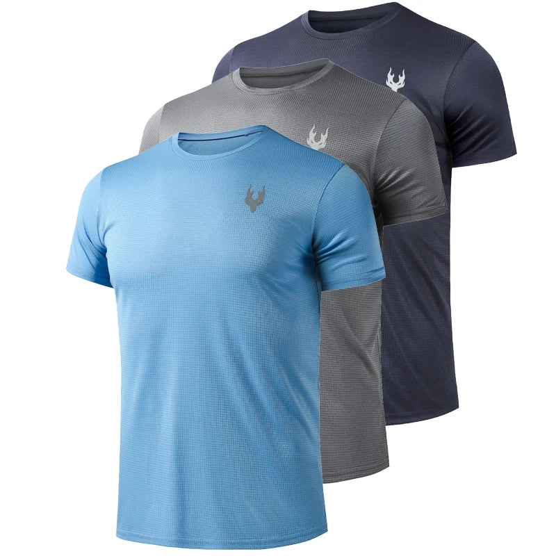 Men's Running T-Shirt Summer Sport Tops Tee Jersey Male Football Clothing Quick Dry Tshirt Gym Fitness Workout T Shirt Men